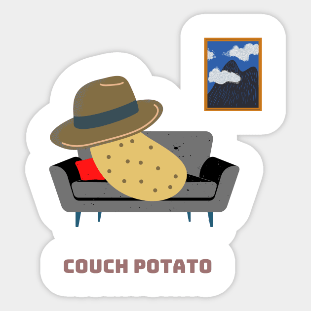 Couch potatoe Sticker by Lionik09